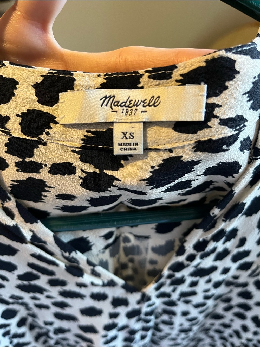 Madewell cheetah Leopard-Print Short Sleeve Tunic